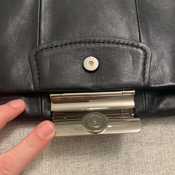 Coach Oversized Black Kristen Clutch with Silver Hardware - Picture 4 of 13